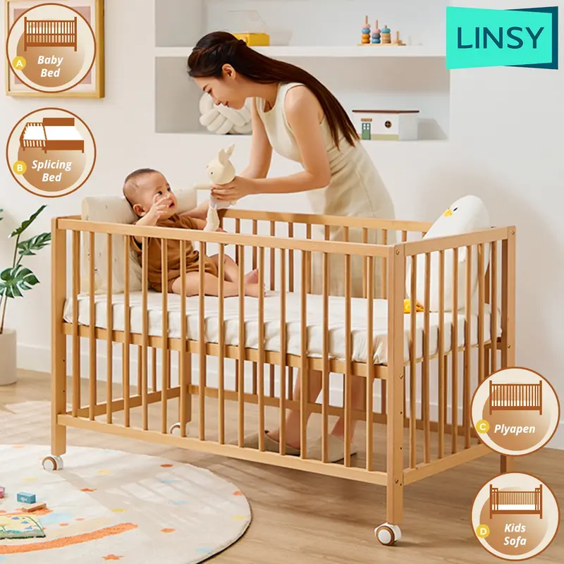 Multi-Functional Convertible Baby Cot – 4-In-1 Design 1