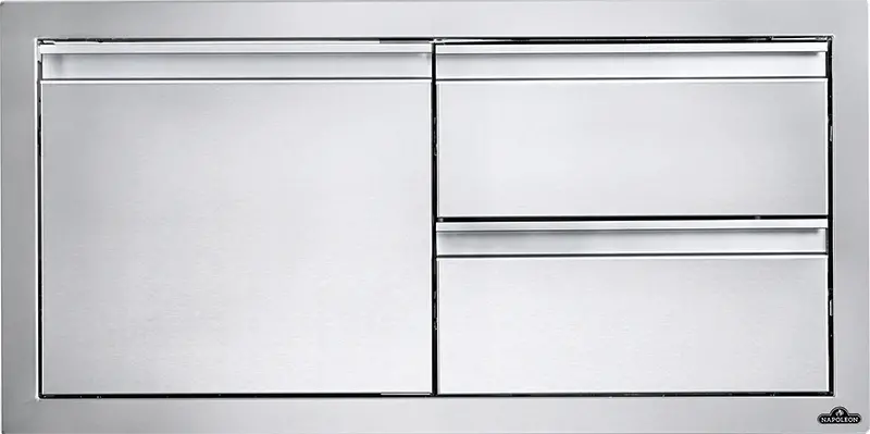 Napoleon 36" X 16" Outdoor Base Cabinet: Single Door + Double Drawers (Bi-3616-1D2Dr) 1