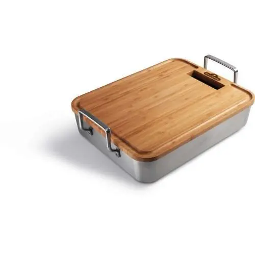 Napoleon Stainless Steel Roasting Pan With Integrated Bamboo Cutting Board – Model 56033 1