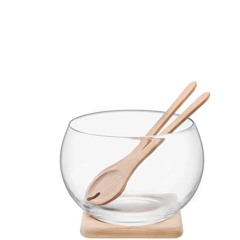 Oak-Base Salad Serving Set 1