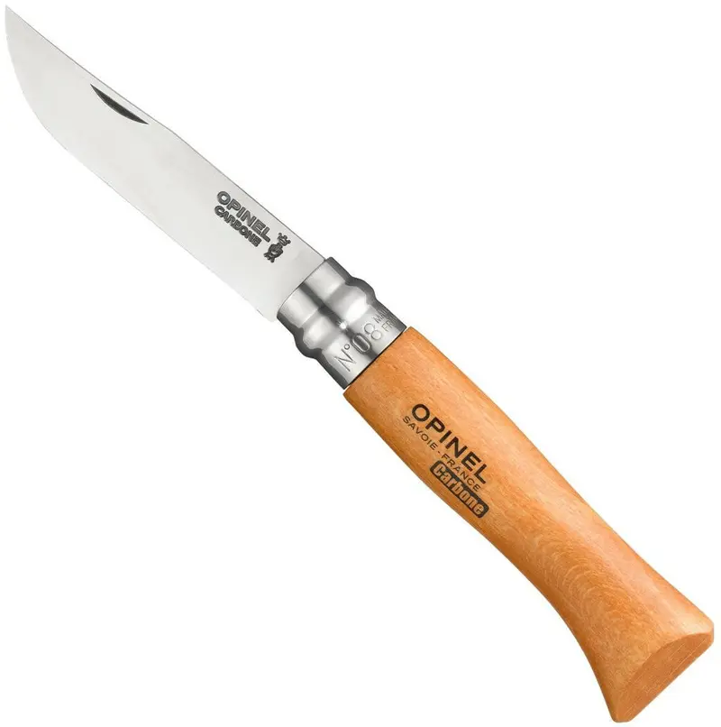 Opinel No. 8 Folding Knife With Carbon Steel Blade 1