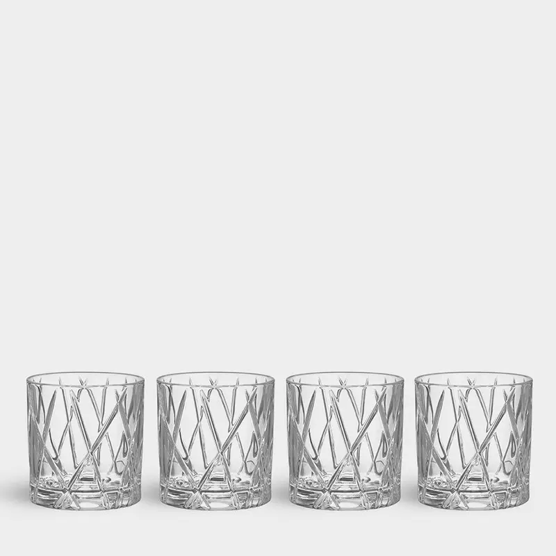 Orrefors City Double Old Fashioned Glasses – Set Of Four, Timeless Bar Essential 1