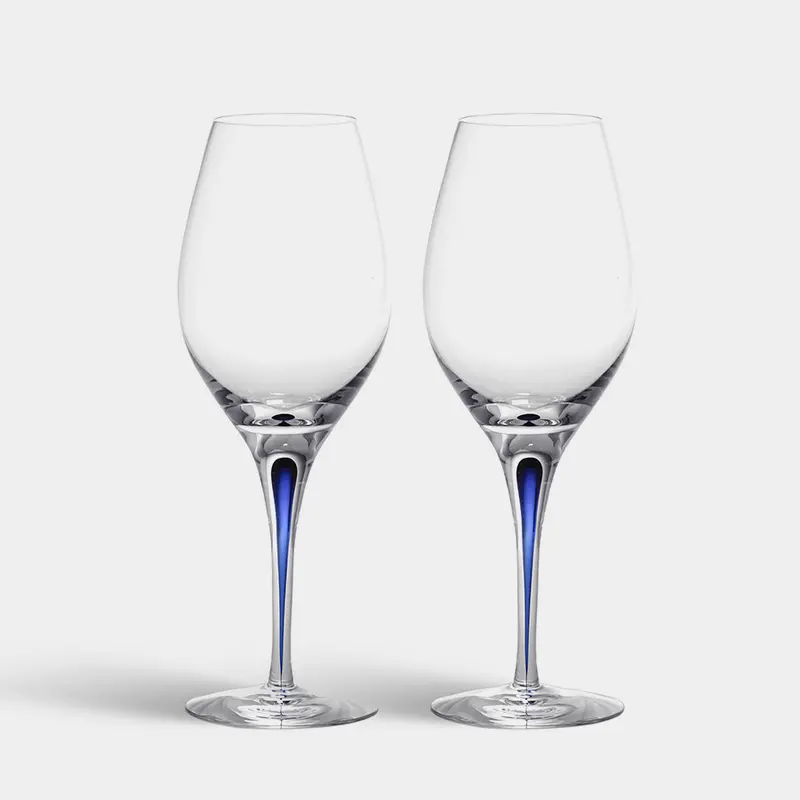 Orrefors Intermezzo Blue Balance Wine Glasses – Set Of 2 1