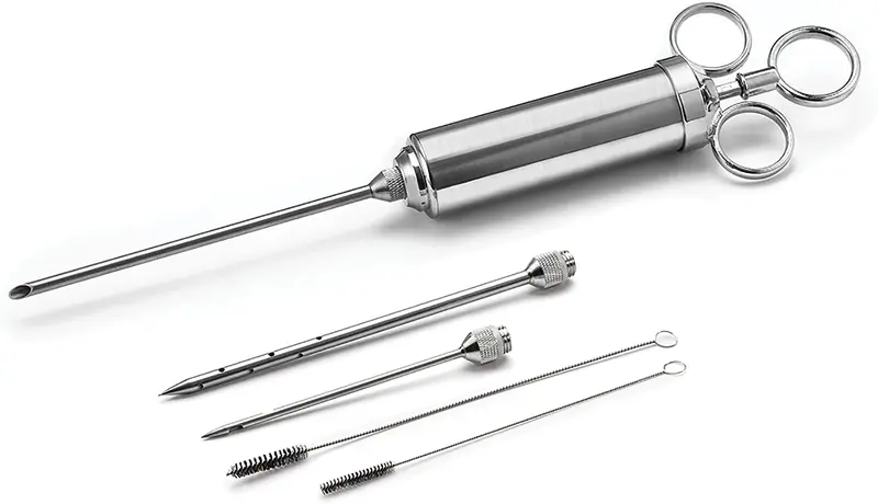 Outset 6-Piece Meat Injector Set – Stainless Steel Marinade Tools 1