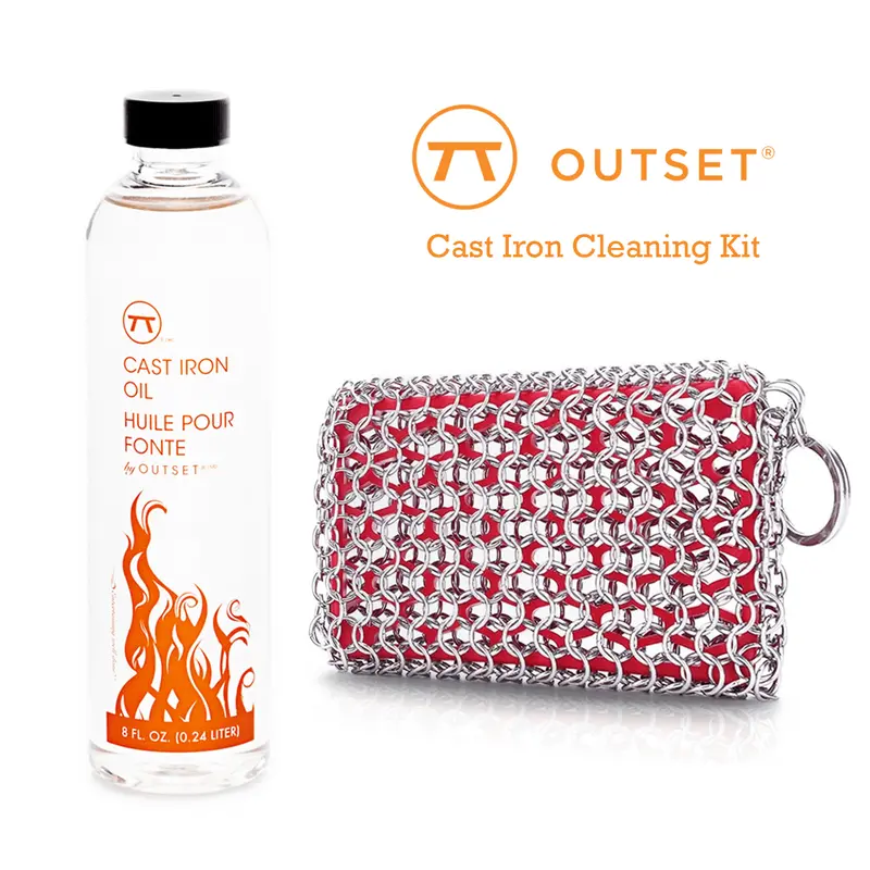 Outset Cast Iron Maintenance Kit – Cleaner, Scrubber & Conditioner Set 1