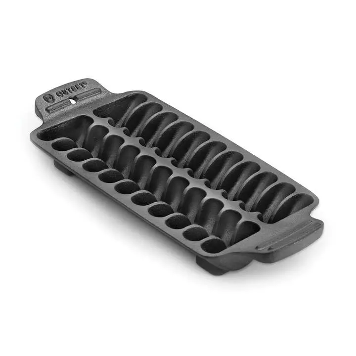 Outset Cast Iron Shrimp Grilling Pan With Drain Grooves 1