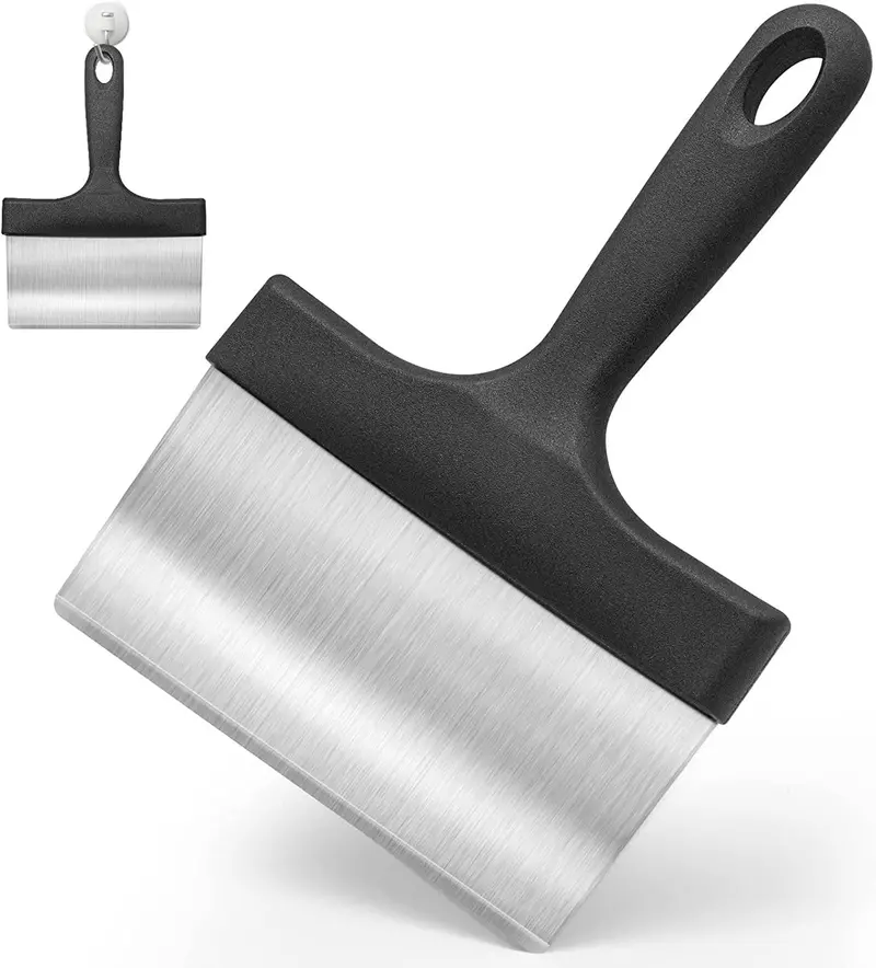 Outset Heavy-Duty Griddle Scraper With Ergonomic Wooden Handle 1
