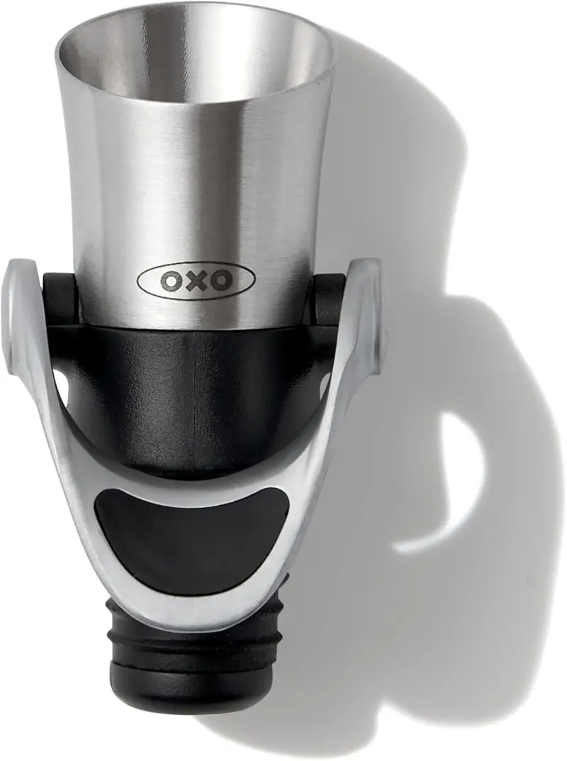 Oxo Steel Wine Stopper & Pourer – Airtight Sealing With Drip-Free Spout 1