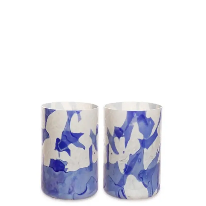 Pair Of Deep Blue Tumblers – Sleek Bar Essentials 1