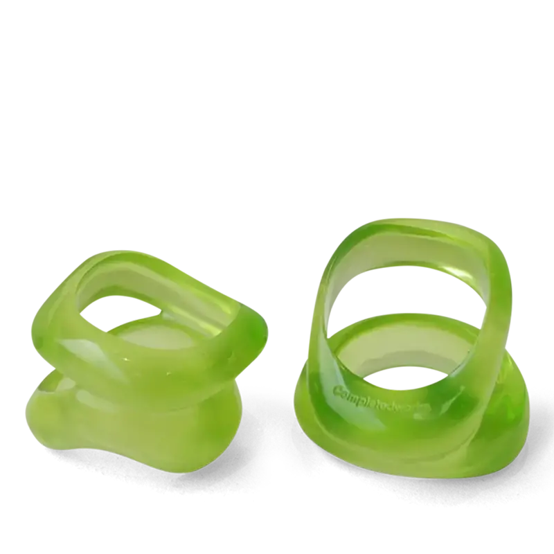 Pair Of Green Resin Napkin Ring Holders 1