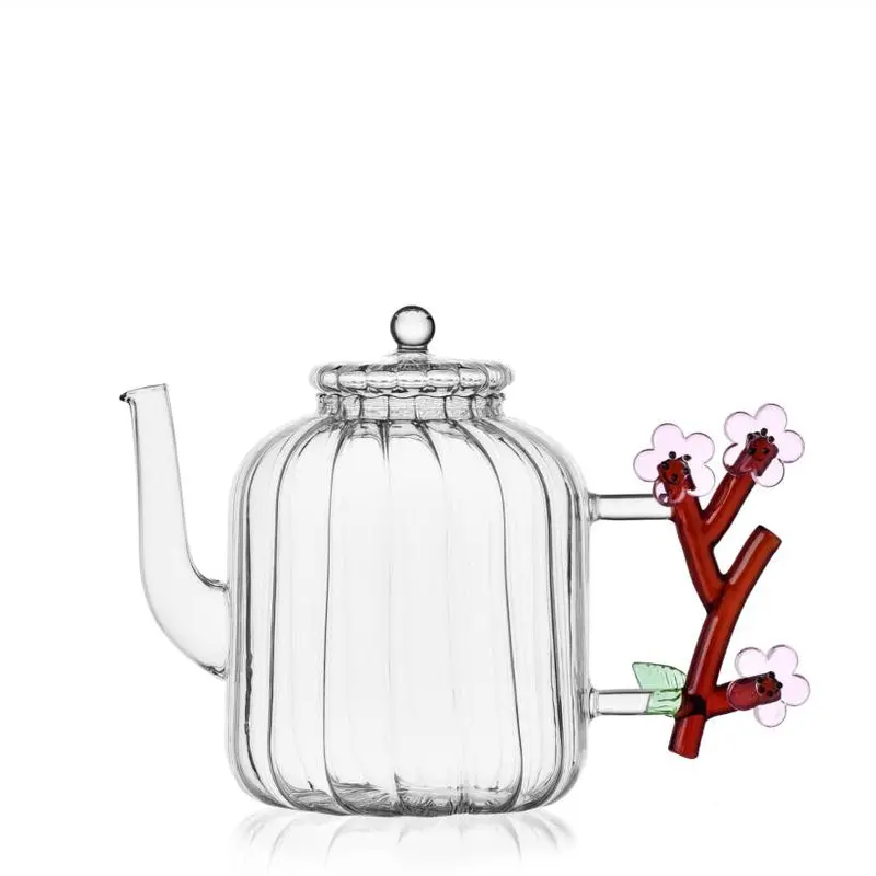 Peach Blossom Ceramic Teapot 1