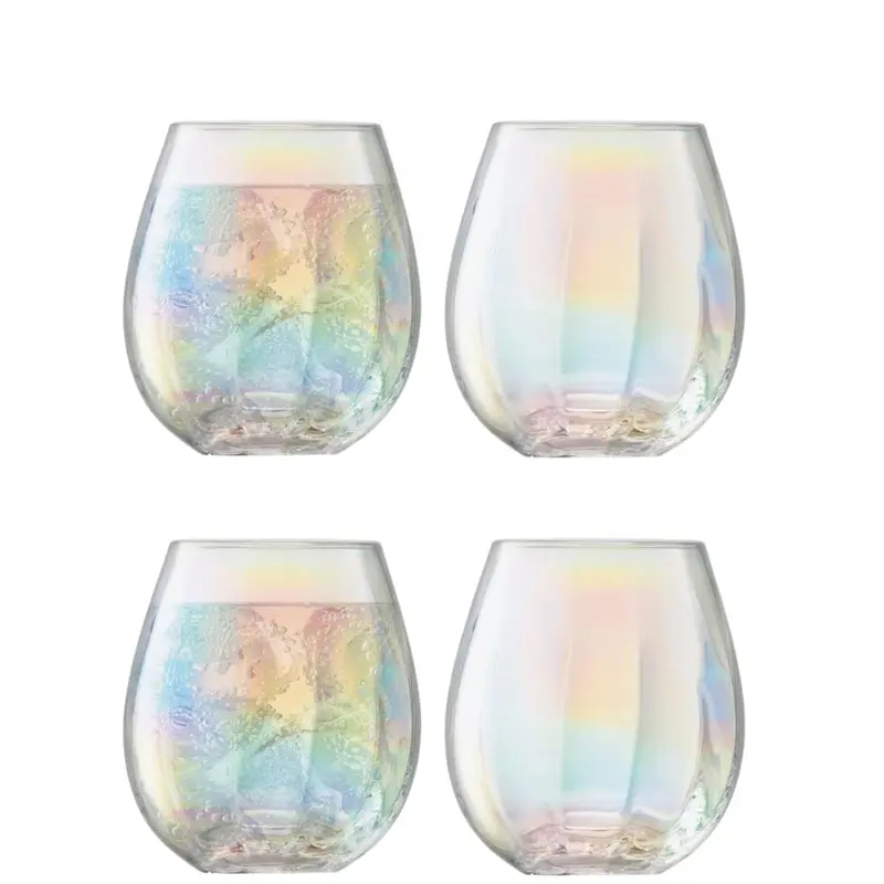 Pearl-Infused Tumbler Set – Four Mother-Of-Pearl Accent Glasses 1