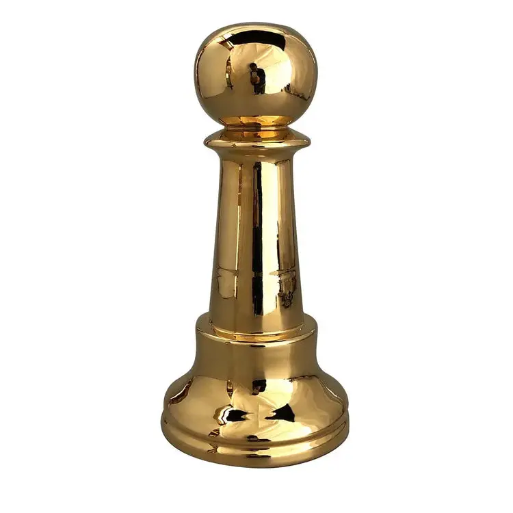 Pedone Brass Chess Pawn-Inspired Ceramic Vase 1