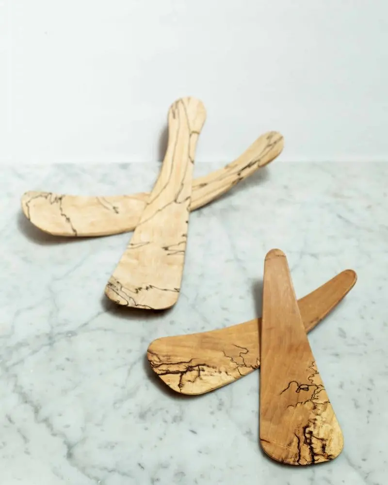 Peterman’S Spalted Maple Salad Tossers – Small Pair (9") 1