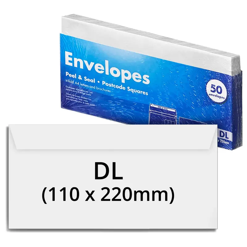 Plain White Envelopes – Pack Of 50, Standard Size 1
