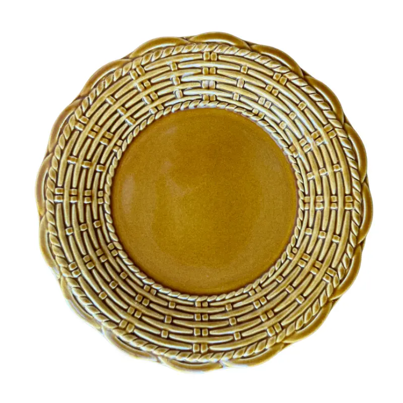 Provvista Basket Jubilee Dinner Plate In Warm Honey Glaze 1