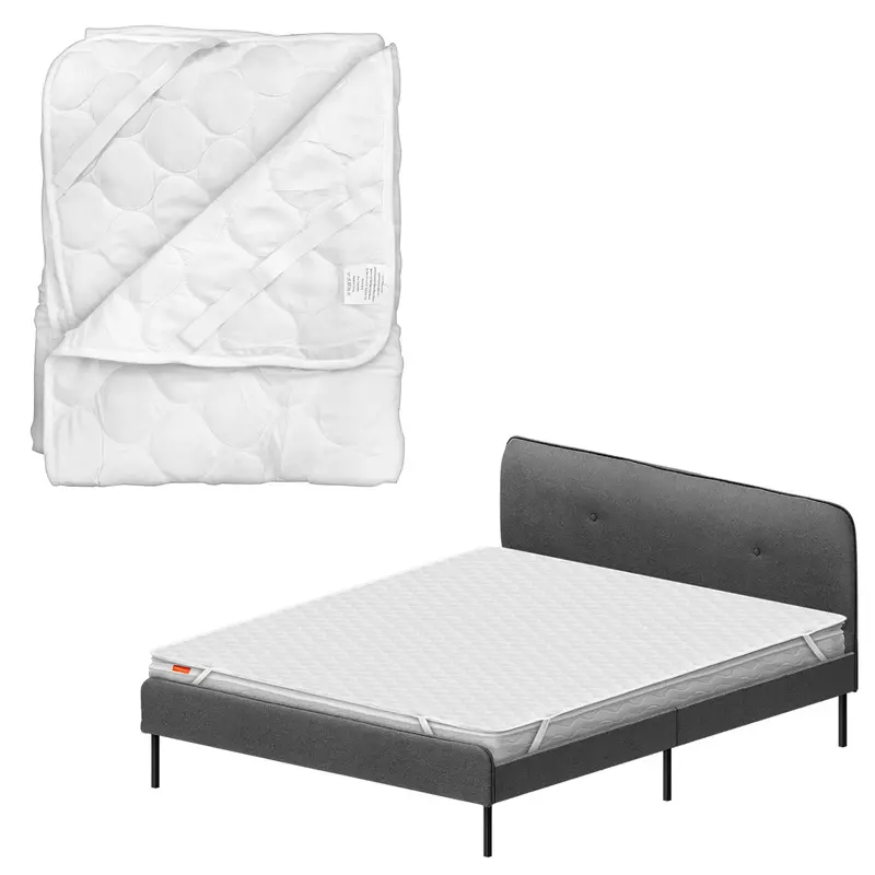 Quilted Mattress Protector – Queen Size, Breathable Fabric 1