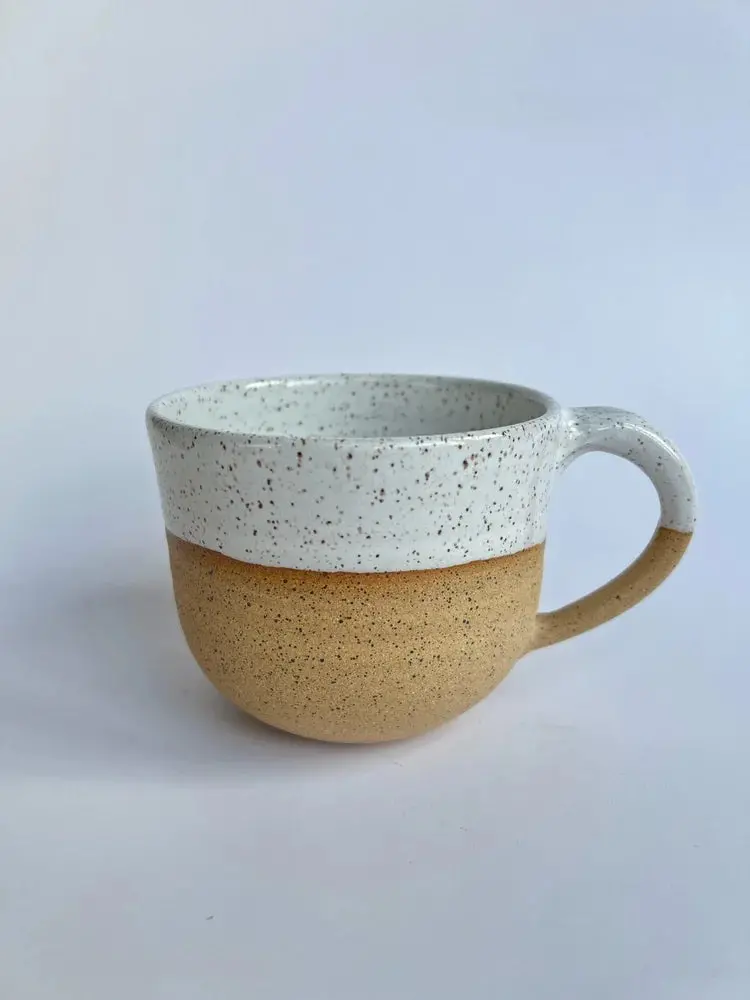 Rachaelpots Jumbo Mug In Neutral Nude-And-White Tone 1