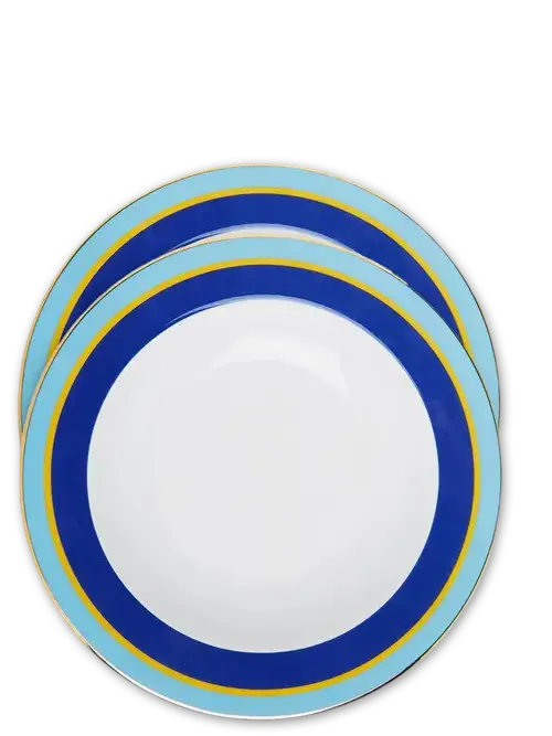 Rainbow Blue Soup Plates (Set Of 2) 1
