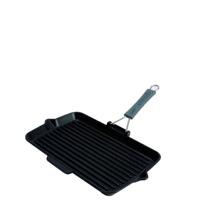 Rectangular Cast Iron Grill Pan With Removable Handle 1