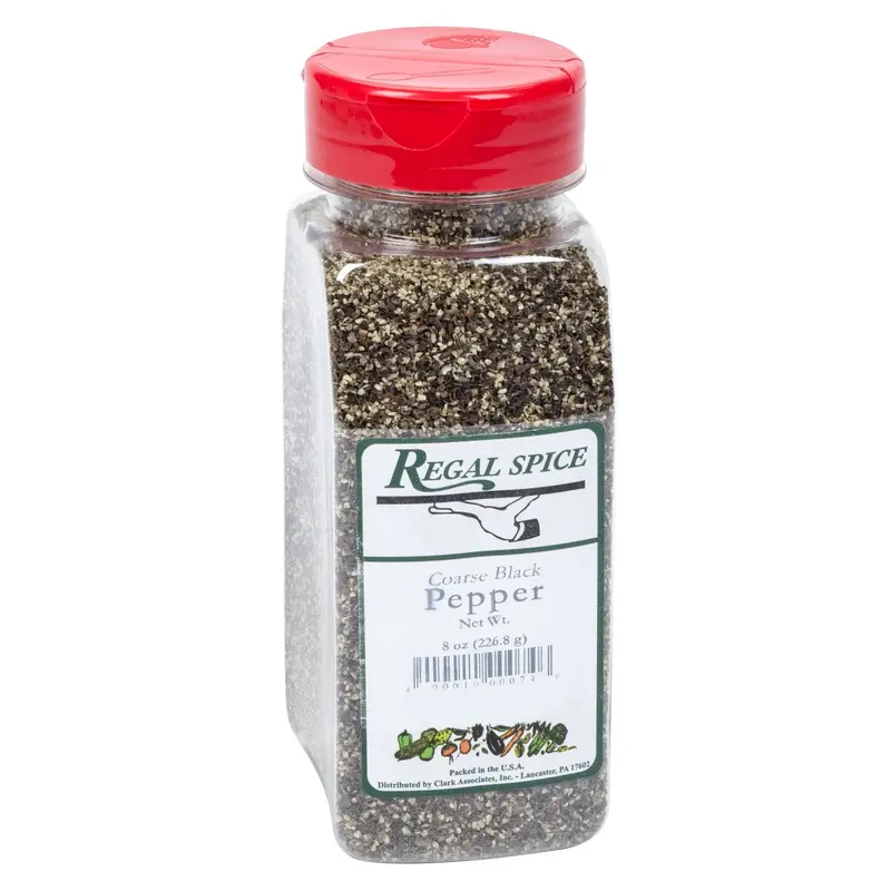 Regal Spice Coarse Ground Black Pepper – 8 Oz Gourmet Jar 1