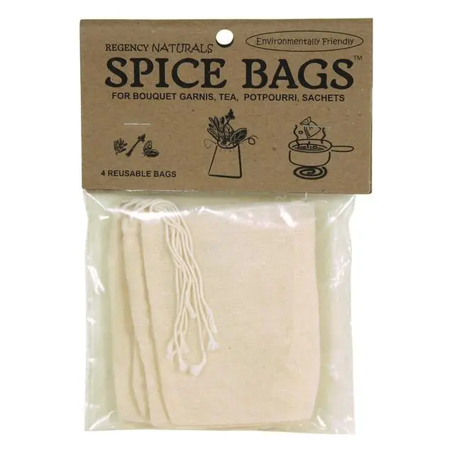 Regency Cotton Spice Storage Bags – Reusable, Washable Herb Pouches 1