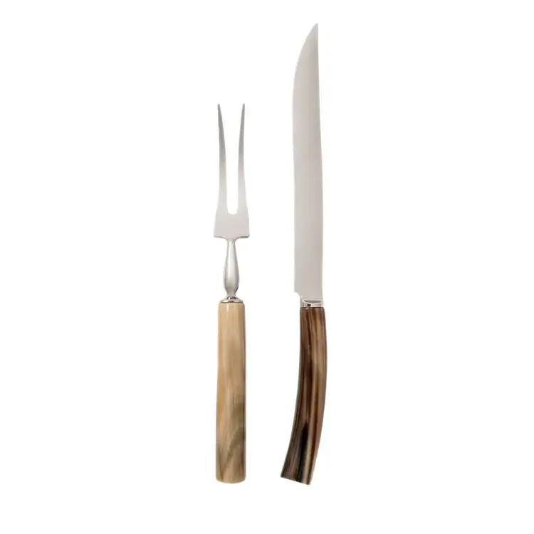 Roast Meat Carving Utensils In Natural Horn 1