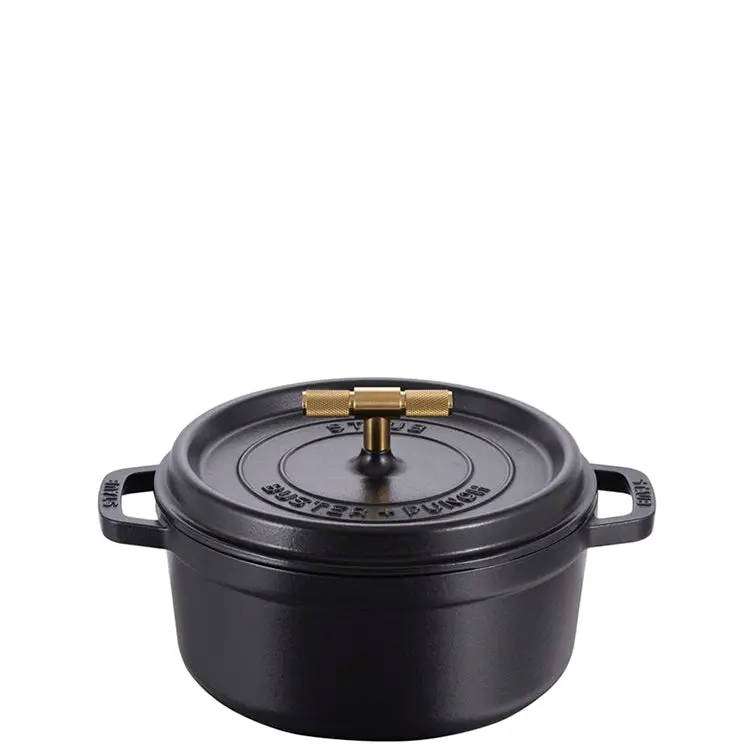 Round Casserole With Polished Brass Knob 1