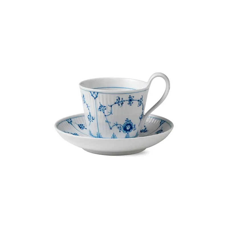 Royal Copenhagen Blue Fluted Plain Cup And Saucer Set (24 Cl) 1