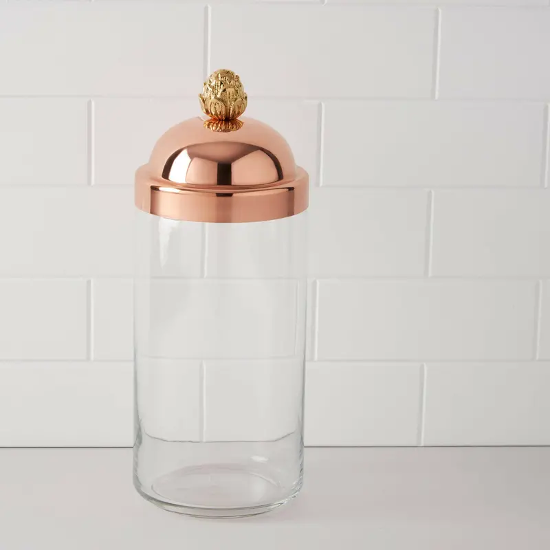 Ruffoni Large Kitchen Storage Jar – Handcrafted Copper-Trimmed Glass 1