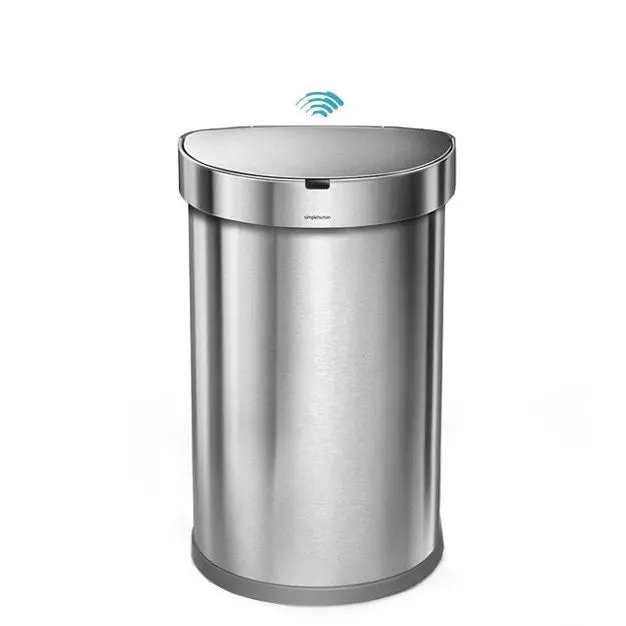 Semi-Round Touchless Bin With Built-In Liner Pocket 1