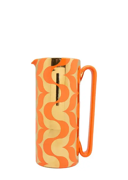 Serlio Equilibri 24K Gold & Terracotta Orange Carafe 1