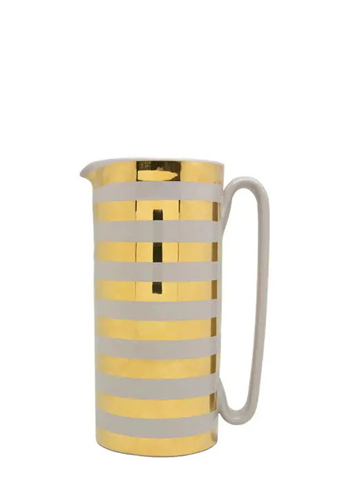Serlio Gondoliere 24K Gold And Slate Gray Pitcher 1