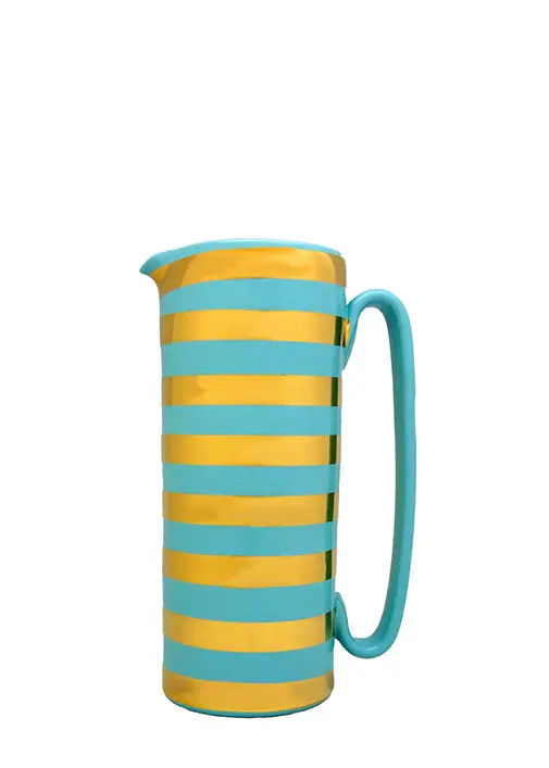 Serlio Gondoliere Pitcher In Gold And Navy Blue 1