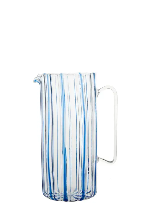 Serlio Loos Blue-Striped Glass Pitcher 1