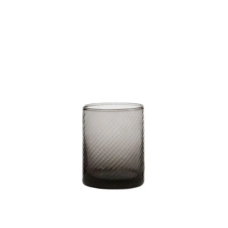 Set Of 6 Torsè Gritti Water Glasses In Slate Gray – Textured Modern Design 1