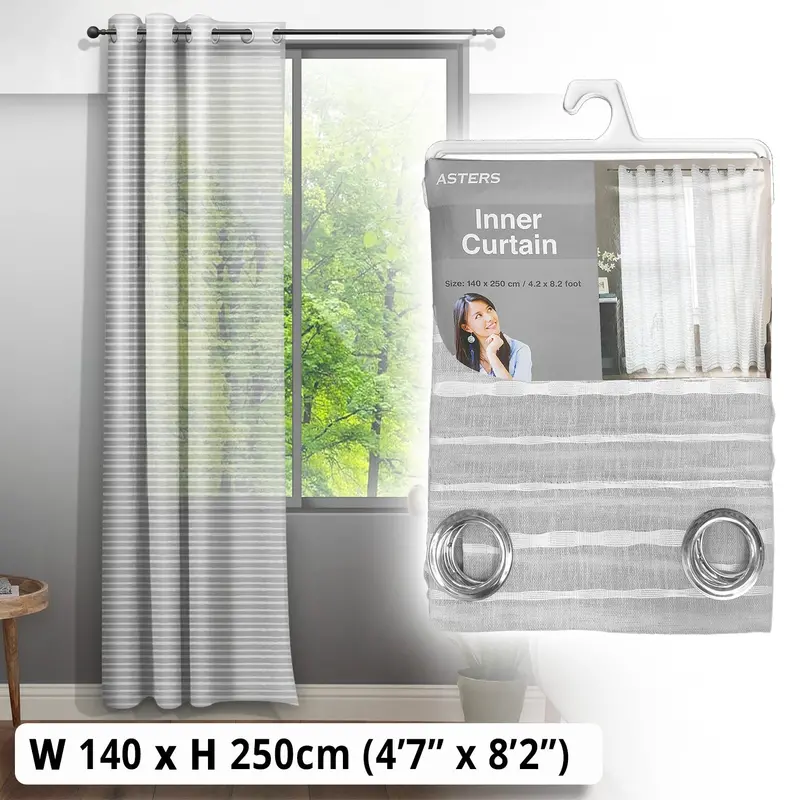 Sheer Window Curtain – 140 X 250 Cm Light-Diffusing Panel 1