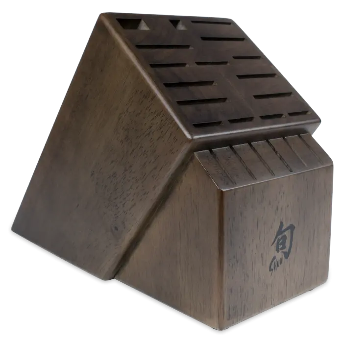 Shun 22-Slot Walnut-Stained Knife Block With Built-In Sharpener 1