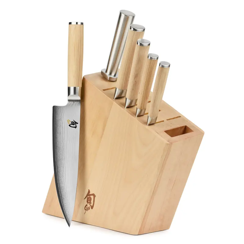Shun Classic Blonde 7-Piece Knife Block Set – Ergonomic Handles 1