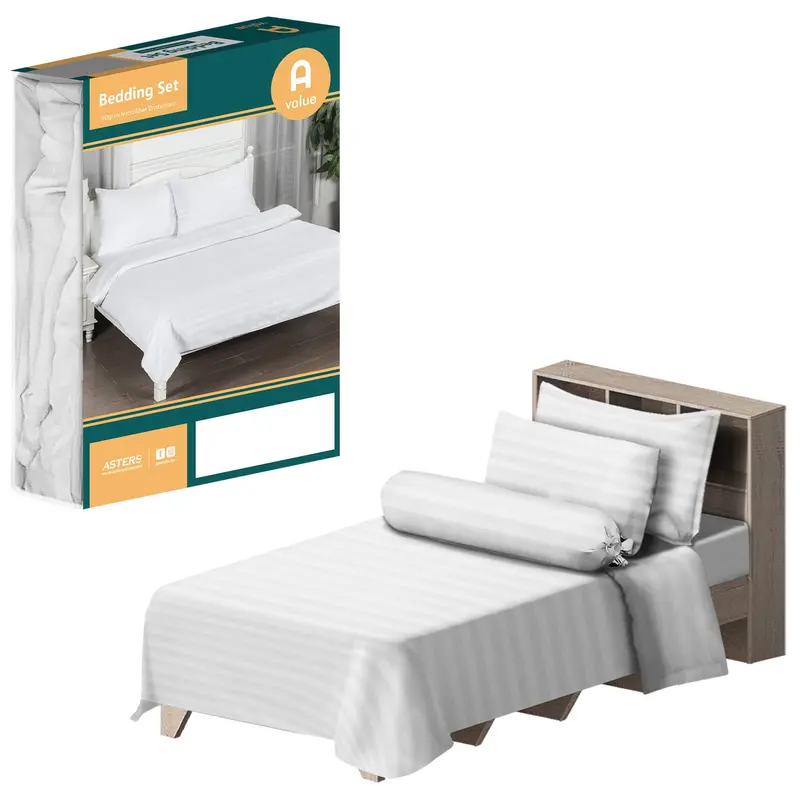 Single-Size Striped Bedding Set 1