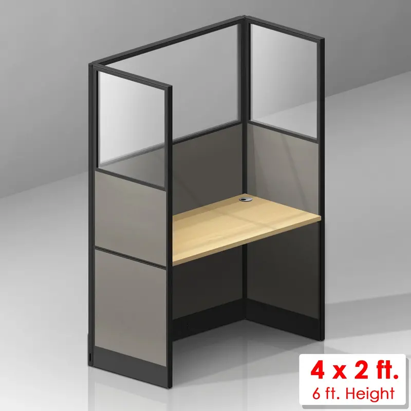 Single-Unit Modular Partition With Integrated Tabletop 1