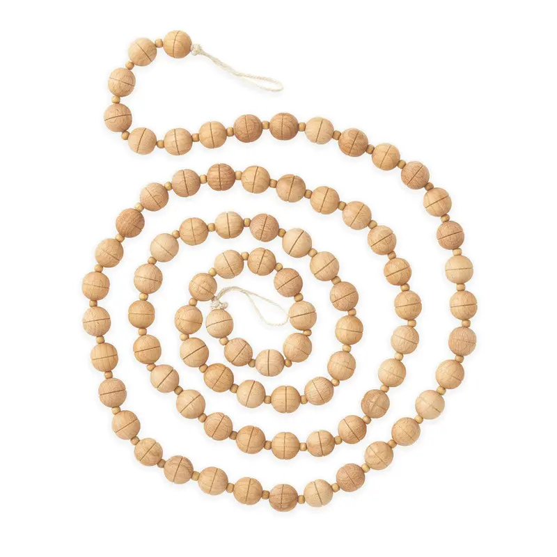 Sir|Madam Beechwood Garland – Natural Wood Holiday Decor 1