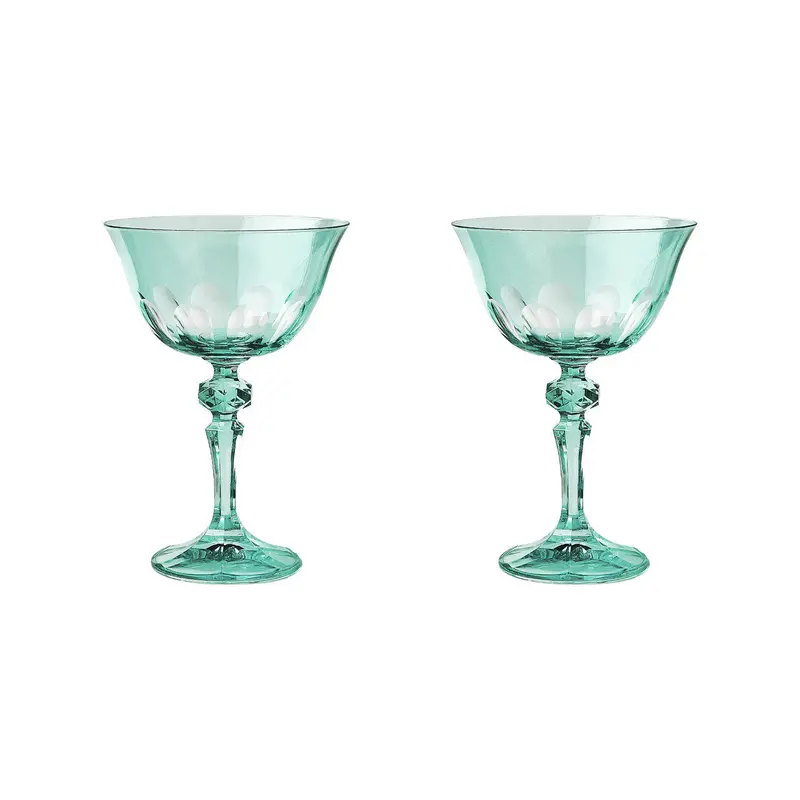 Sir|Madam Rialto Menthe Light Green Coupe Glass Set, 2 Pcs 1
