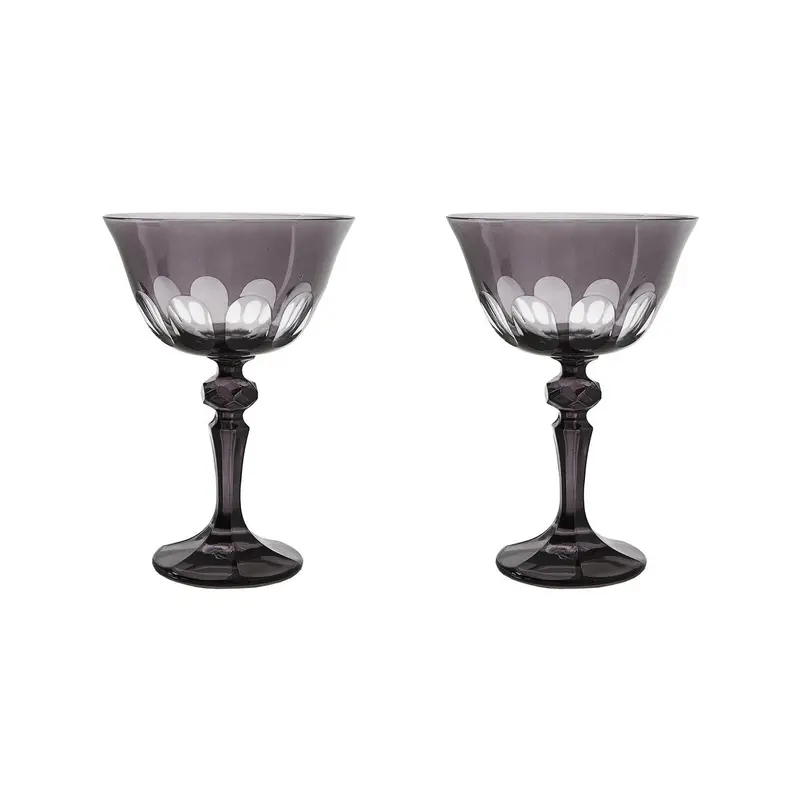 Sir|Madam Rialto Smoke-Tinted Coupe Glass Set, 2 Pcs 1