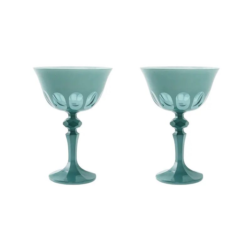 Sir|Madam Rialto Teal Coupe Stemware, Set Of 2 1