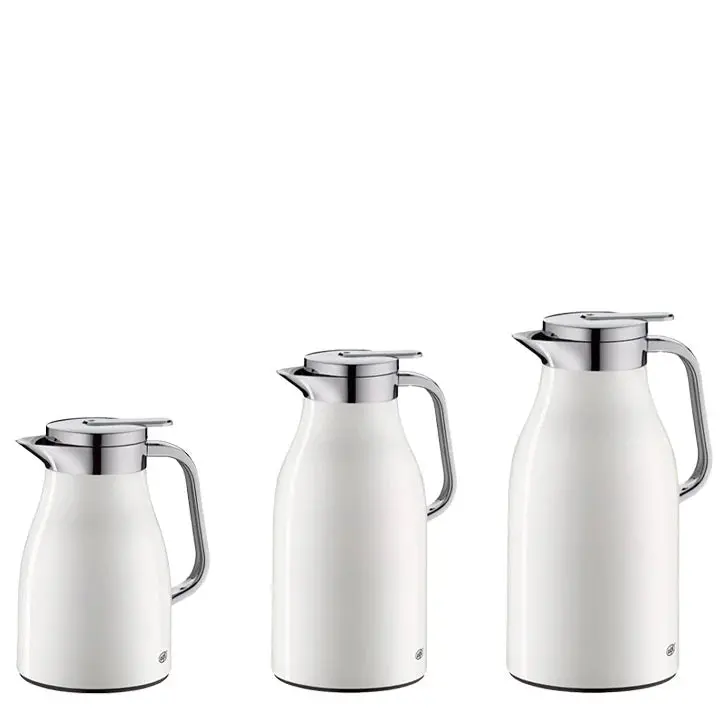 Skyline Double-Wall Thermal Carafe In Coconut White With Chrome Accents 1
