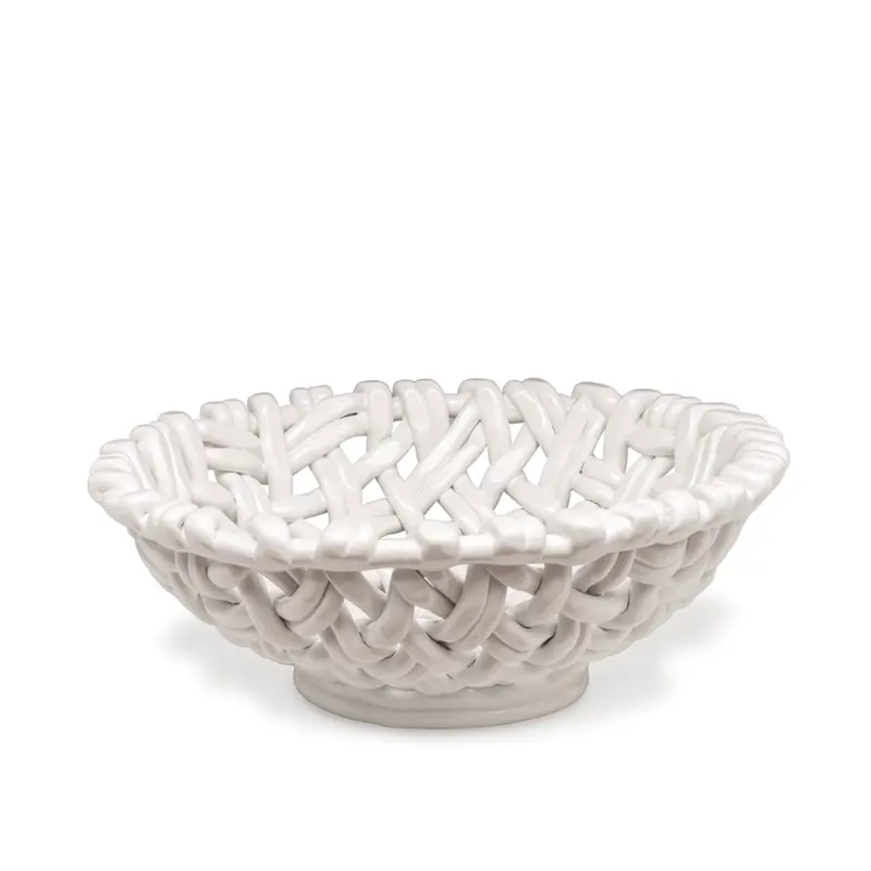 Skyros Small White Round Basket 1