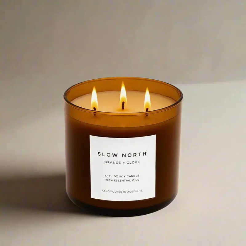 Slow North Orange + Clove 3-Wick Soy Candle – Warm, Spiced Fall Scent 1