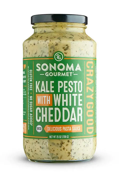 Sonoma Gourmet Kale Pesto White Cheddar Pasta Sauce – Small-Batch Crafted 1