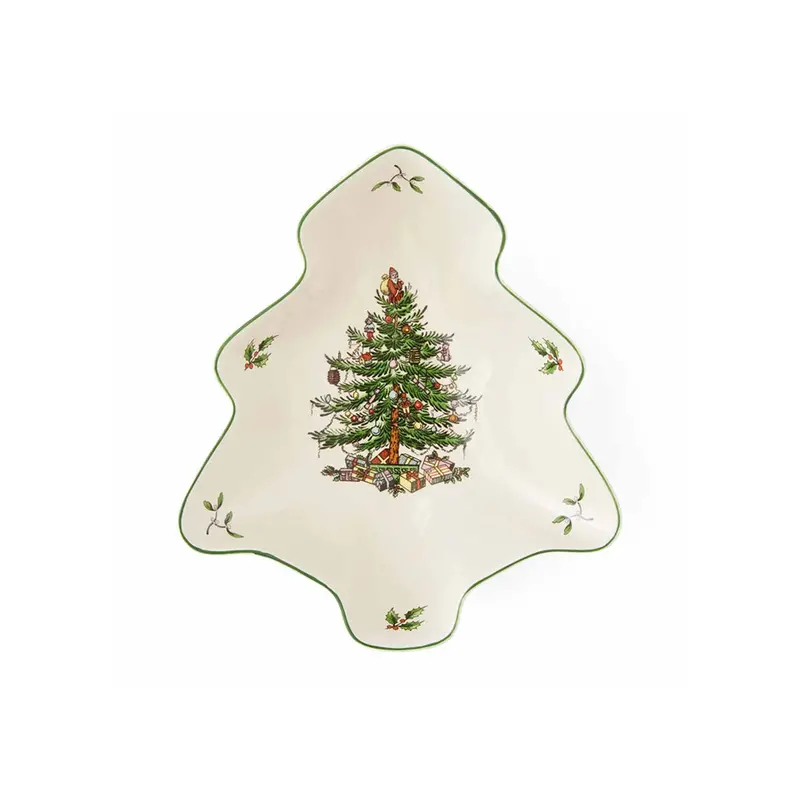 Spode Christmas Tree Oval Serving Dish – Traditional Festive Design 1